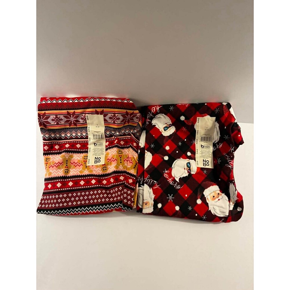 2X Juniors Holiday Gingerbread Snowman & Santa Christmas‎ Printed Leggings Sz S